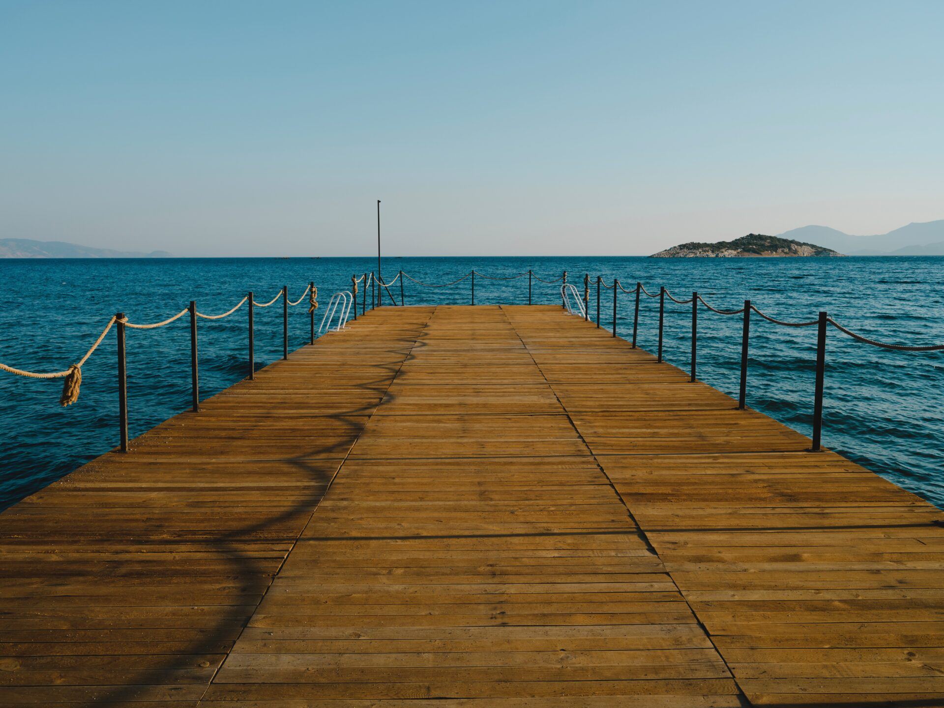 wooden dock on ocean bay