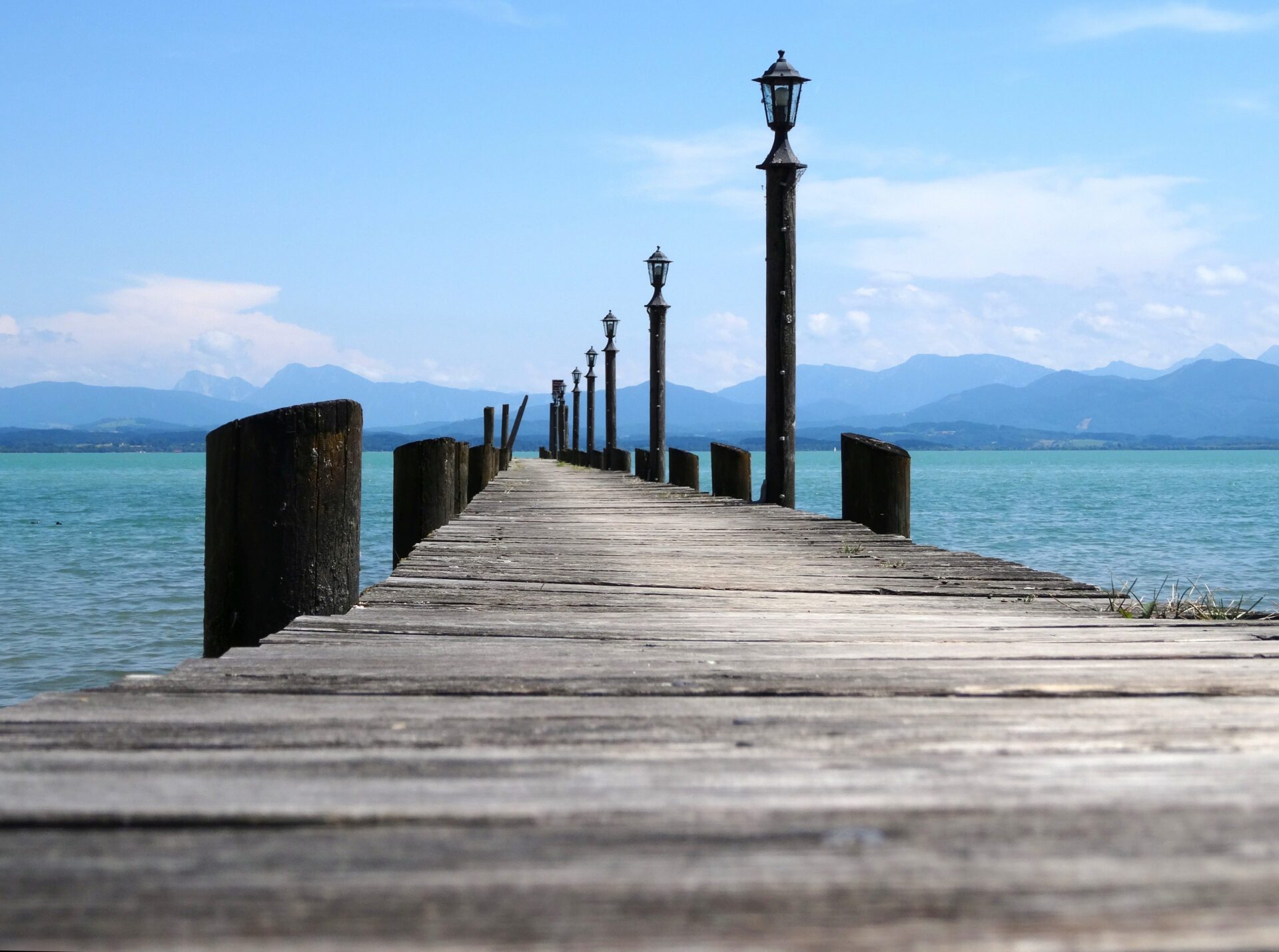 landing bridge at lake Chiemsee, bavaria, Germany